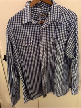 Paper Denim & Cloth Blue and White Gingham Button-Down Shirt - Men